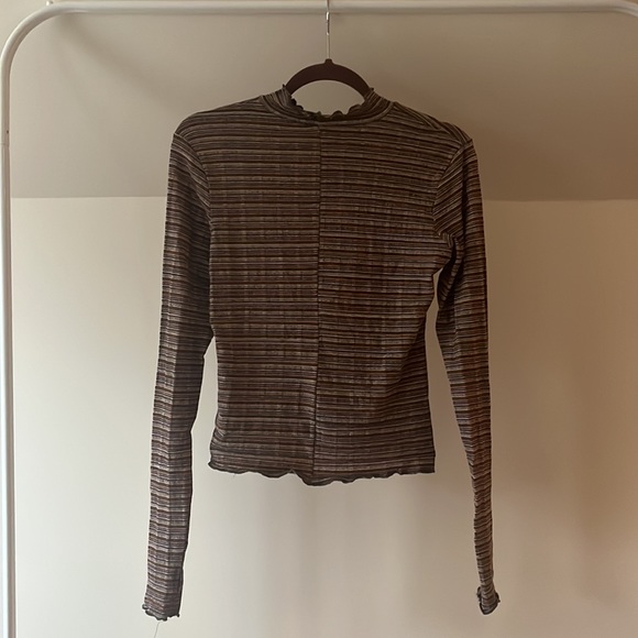 Free People Intimately Fitted Multi-Color Mock Neck Longsleeve - Picture 3 of 5